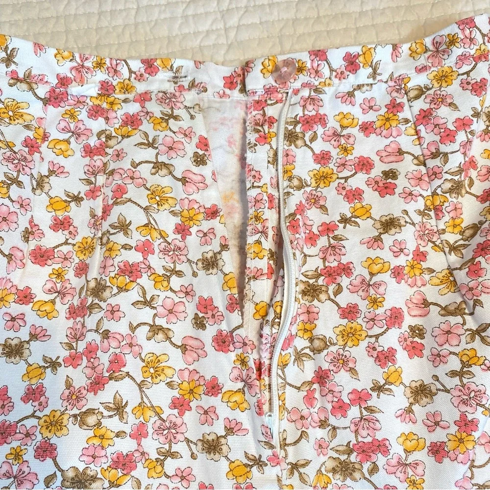 The Weekender Vintage Floral Cotton A-Line Skirt Size XXS Dainty Cottagecore